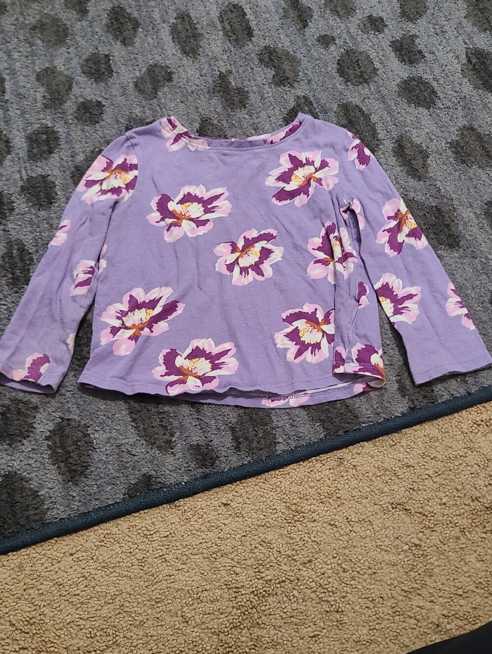 Little Girls Purple.Flower Tee sz 3t
